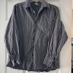 Men’s DE. Coded Striped Dress Shirt 100% Cotton Button Down